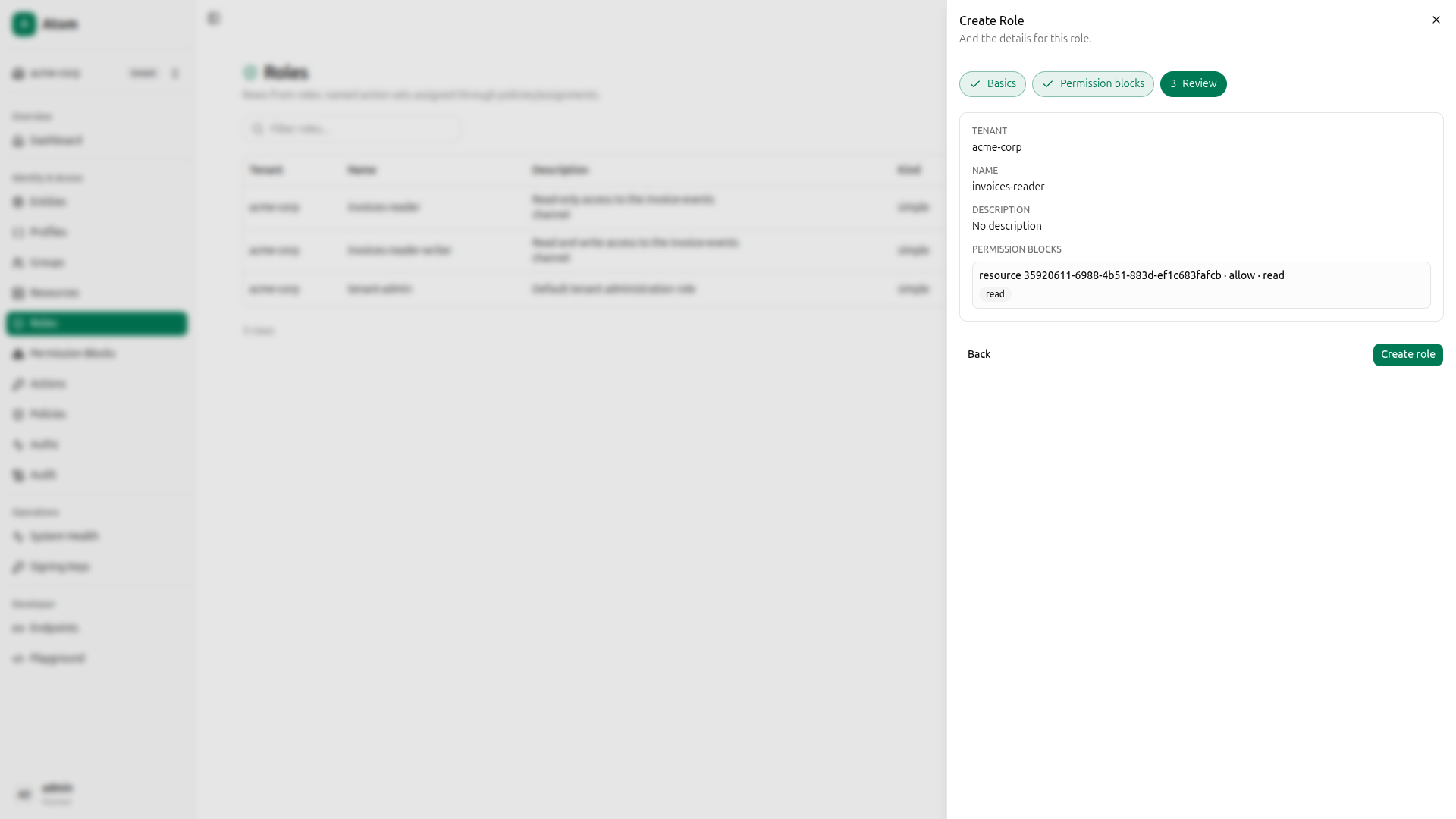 Role - review (invoices-reader)
