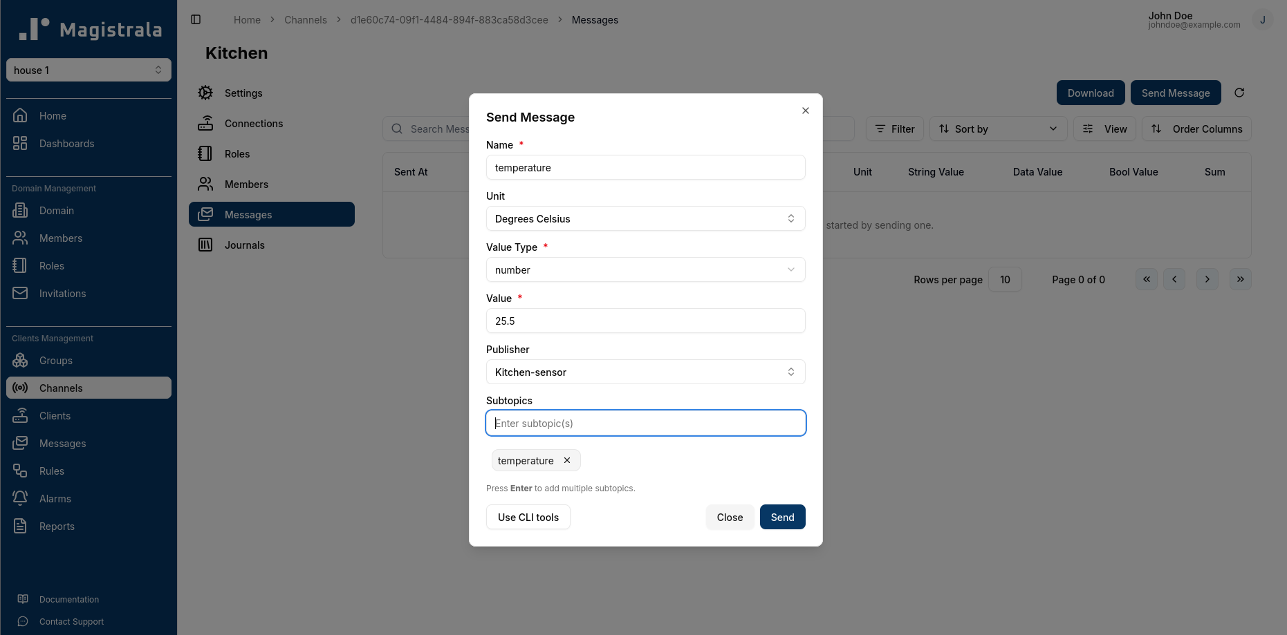 Send Message Modal